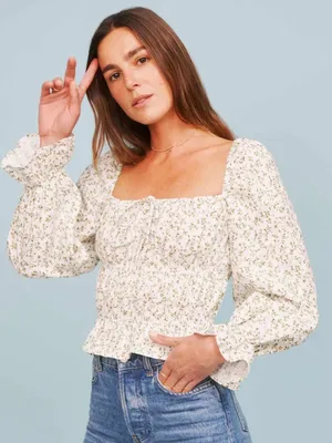 Reformation Pimento Linen Top Size L thumbnail 1