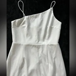Lulus Party for Two Ivory‎ Asymmetrical Bodycon Mini Dress White Size Medium thumbnail 2