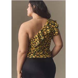Anthropologie Maeve One Shoulder Top Floral New thumbnail 2