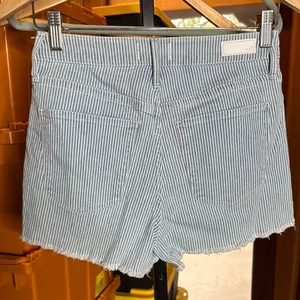Abercrombie & Fitch Simone High Rise Striped Denim Shorts Blue White Size 26 thumbnail 7
