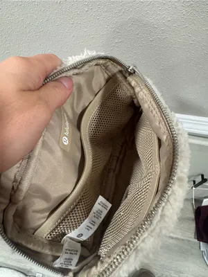 Lululemon Cream Sherpa Belt Bag with Beige Strap thumbnail 4