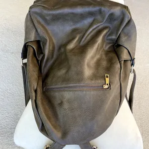 Sasha + Sofi Faux Leather Backpack Olive Brown thumbnail 9