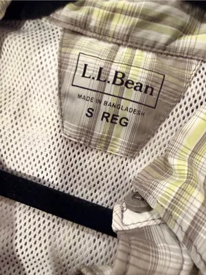 L.L. Bean Size S Green Gray Plaid Vented Nylon Hiking Trail Shirt Secure Pocket thumbnail 11