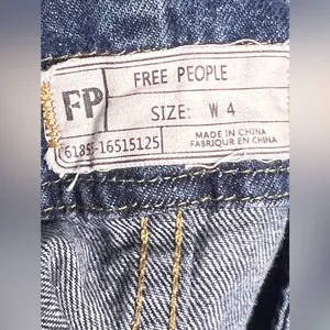 Free People Denim Raw Hem Mini Overall Skirt Size 4 thumbnail 13