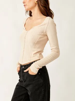 FREE PEOPLE Eyes On You Long Sleeve Top thumbnail 2