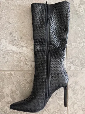 I.N.C. Women’s Savonia Heeled Boots in Black Woven, Size 8, NEW in Box thumbnail 4