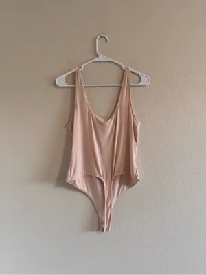 NWT Kori Pale Pink Stretch One-Piece Bodysuit thumbnail 3