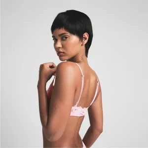 Skims‎ Heartbreaker Lace Scoop Bralette Pink Heart Print Small NWOT thumbnail 7
