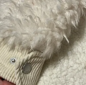 Zip Front Faux Fur Jacket in Cream thumbnail 7