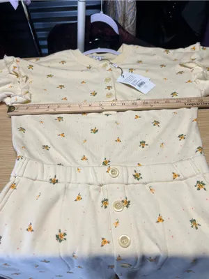 Something Navy Esmeralda Ruffle Floral Jumpsuit Yellow Size S NWT thumbnail 10
