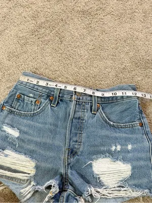 Levi’s Women’s 501 Original Fit High Rise Jean Short Distressed in Med Wash 24 thumbnail 8