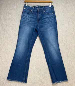 J.Crew Billie‎ Demi Boot Crop Jeans Womens 27 Medium Wash Raw Hem Minimalist thumbnail 1
