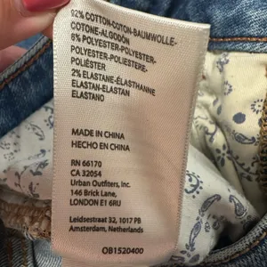 We The Free People CRVY High Rise Vintage Straight Stovepipe Jeans Sz 32 Raw Hem thumbnail 6