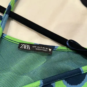 ZARA Stylish Green and Blue Patterned Dress thumbnail 2