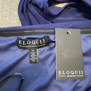 NWT ELOQUII Royal Blue One Shoulder Draped Ruched‎ Maxi Dress Size 22 Formal thumbnail 4