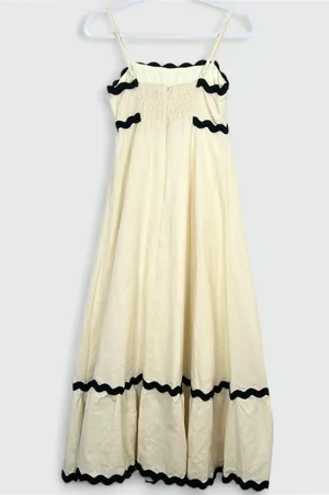 Petal + Pup Yana Maxi Dress in Cream Black Size XS thumbnail 10
