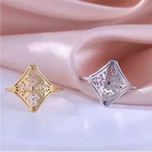 14k White Gold Plated 316L Cut Out‎ Filigree Ring, Size 6 thumbnail 12