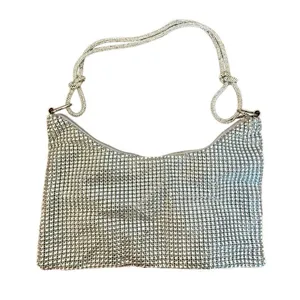 Diamond bedazzled mini shoulder bag silver 12x10 thumbnail 6