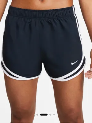 Nike Women's Navy Blue Athletic Shorts with White Trim thumbnail 1