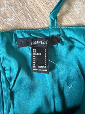 Forever 21 Teal Satin Slip Maxi Dress thumbnail 4