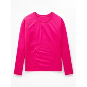 New Athleta M Momentum Seamless Top Dahlia Pink Medium Long Sleeve thumbnail 7