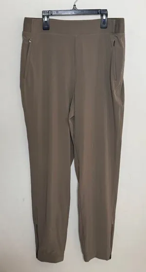 Athleta Tan Jogger Pants Zip Ankle 12 Tall thumbnail 1