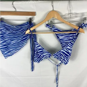 Shein Zebra Print 3 Piece Swimsuit Size Small thumbnail 1