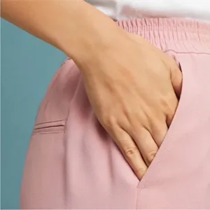 Anthropologie the Essential High Waist Pull-On‎ Trouser in Pink Crepe Size XS thumbnail 2