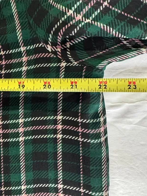 Ann Taylor sheer button front plaid puff sleeve top L professional office casual thumbnail 12