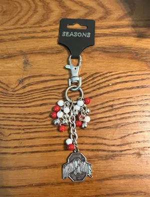 Seasons Ohio State Keychain Dangle Red White beads 4.5" long NEW thumbnail 1