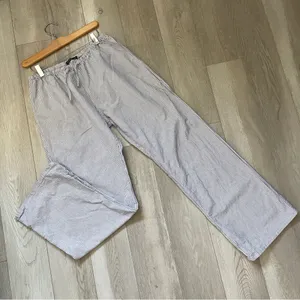 Brandy Melville Pants cotton striped womens White Blue (one size) coastal thumbnail 1
