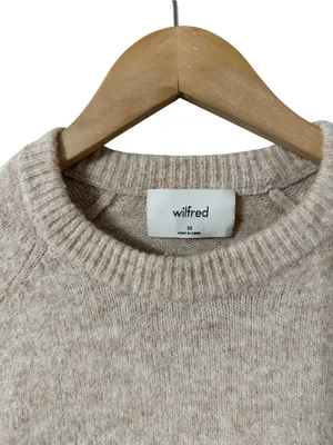 ARITZIA Wilfred SoftSpoke Wool Cashmere Sonder Oatmeal Sweater Pullover Top thumbnail 7