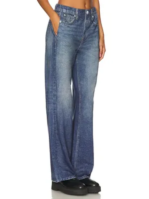 NWT rag & bone Miramar Wide Leg in Lenox Phot-Printed Faux Jean Sweat Pants XXS thumbnail 4