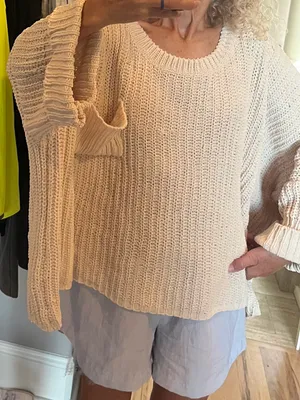 Chunky Knit Sweater Roomy Comfy Crochet Womens One Size thumbnail 14