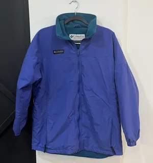 Vintage Columbia Women's Fleece Lined Jacket Size Medium Blue/Teal thumbnail 1
