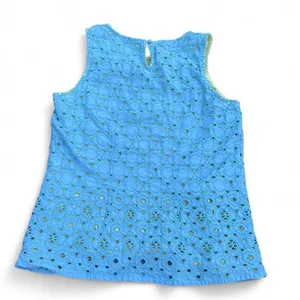 Boden Miranda Eyelet Tank Blue Yellow Women's size 4‎ thumbnail 2