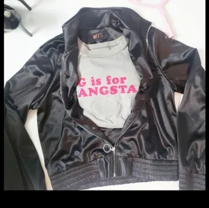 Nasty Gal black satin bomber jacket thumbnail 7