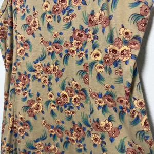 VTG 90s y2k No Boundaries Women Indie Grunge Mini‎ Skater Dress Large Tan Floral thumbnail 6
