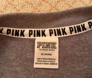 Victoria’s Secret PINK orange grey logo long sleeve women’s size medium thumbnail 5