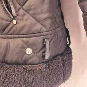 Lauren‎ Ralph Lauren Quilted Puffer Jacket Large Aviator Rebel Faux Fur thumbnail 12