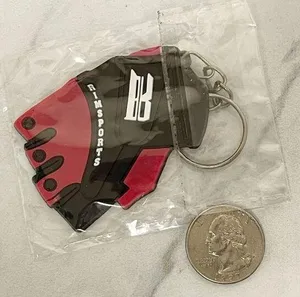 Rimsports Fingerless Weightlifting Gloves Pink Black Keychain Keyring thumbnail 1