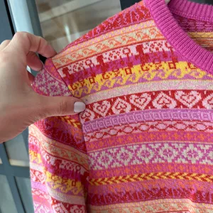 Vintage Lilly Pulitzer cashmere fair isle cardigan sweater colorful top set knit thumbnail 14
