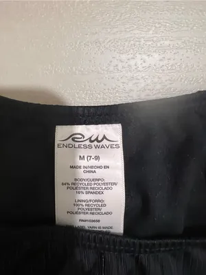 Endless Wave Medium Black Long Sleeve Ribbed Cropped Swim Top Beach Ocean Surf thumbnail 5