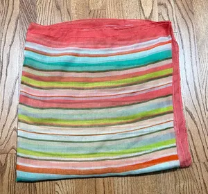 Colorful Striped Scarf vintage lightweight thumbnail 1