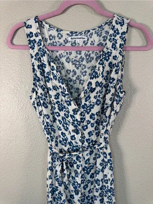 Reformation Blue White Floral Mini Dress Womens 4 Casual Summer Luxury Classic thumbnail 8