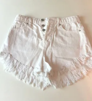 White Jean Shorts Size 0 thumbnail 1
