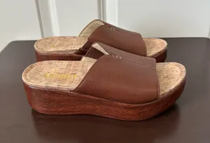 Algeria Women’s Triniti Platform Wedge Slide Sandal Size 36 5.5 thumbnail 1