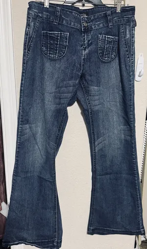 Jane Doe Womens Jr Size 11 Flare Bootcut Denim Jeans tiny front pockets Y2K thumbnail 1