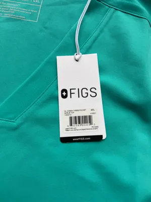 NWT FIGS Oasis Blue Casma Three Pocket Scrub Top - Size 4XL thumbnail 4