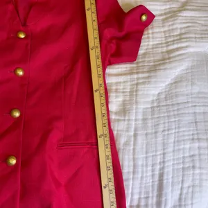 Vintage Casual Corner Fuchsia Short Sleeve Blazer Jacket Gold Buttons thumbnail 9